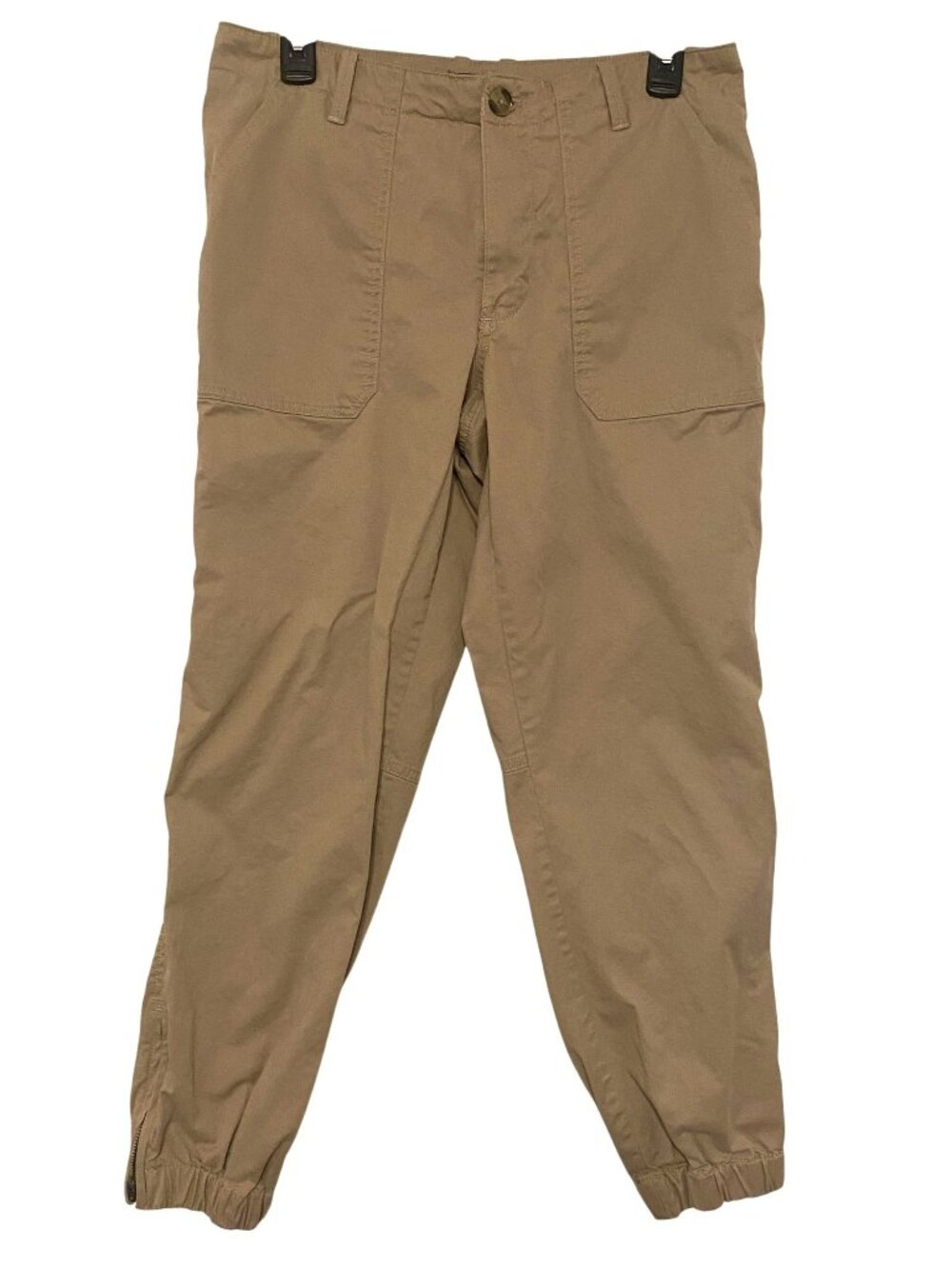 Quince Organic Stretch Cotton Twill Utility Jogger in Light Khaki Women's Size 8